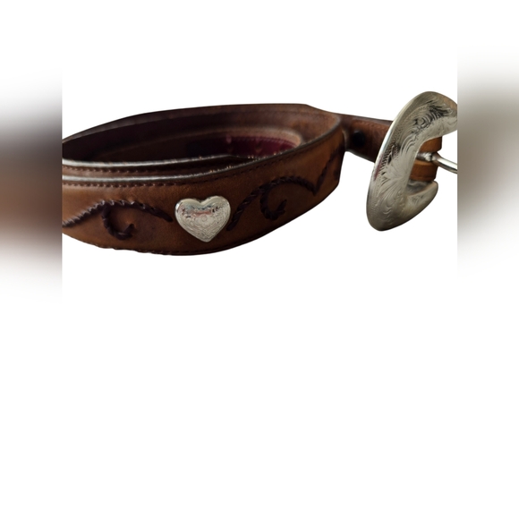 Tony Llama Brown Leather Belt Size 34 - Picture 6 of 7